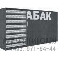 Торговая витрина для сигарет с 3-я дверями купе на 8 полок с пушерными толкателями