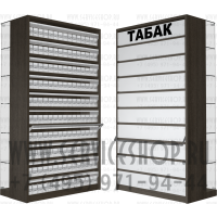 Сигаретная витрина с десятью складными створками со стеклянной витриной