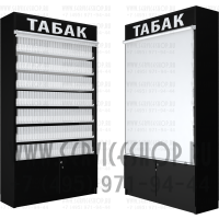 Шкаф с рулонной шторкой для электронных сигарет семь уровней полок с тумбой накопителем