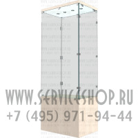 Шкаф с подсветкой для боевых знамен с тумбой под древко