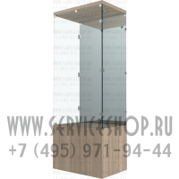 Витрина с подсветкой для знамён задняя стенка зеркало