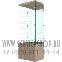 Витрина с подсветкой для боевых знамён задняя стенка зеркало