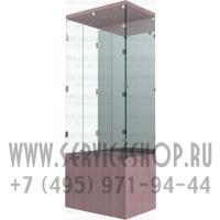 Витрина для боевых знамён с зеркальной стенкой и подсветкой