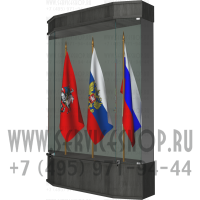 Стеклянная витрина для трех знамен