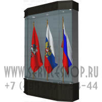 Витрина остекленная для трех знамен