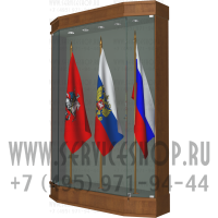 Стеклянная витрина для трех знамен