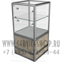 Прилавок из алюминиевого профиля со стеклянной полкой