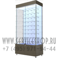 Прямоугольная торговая витрина с металлической перфорацией