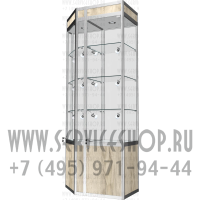 Стеклянная витрина из алюминиевого профиля с тумбой