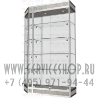 Стеклянная витрина с внешним угловым модулем из алюминиевого профиля