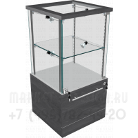 Стеклянный прилавок с выдвижным ящиком