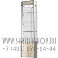 Торговая витрина угловая с тумбой из алюминиевого профиля