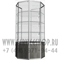 Торговая витрина восьмигранник из алюминиевого профиля с тумбой