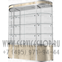 Витрина из алюминиевого профиля с полукруглыми торцами