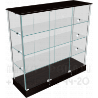 Витрина прямоугольник из стекла с рабочей столешницей