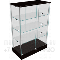 Витрина прямоугольник из стекла с тремя стеклянными полками