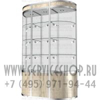 Витрина с полукруглыми торцами из алюминиевого профиля