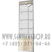 Витрина угловая с каркасом из алюминиевого профиля