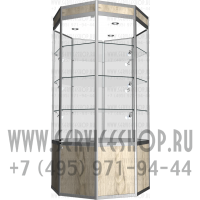 Восьмигранная витрина с тумбой из алюминиевого профиля